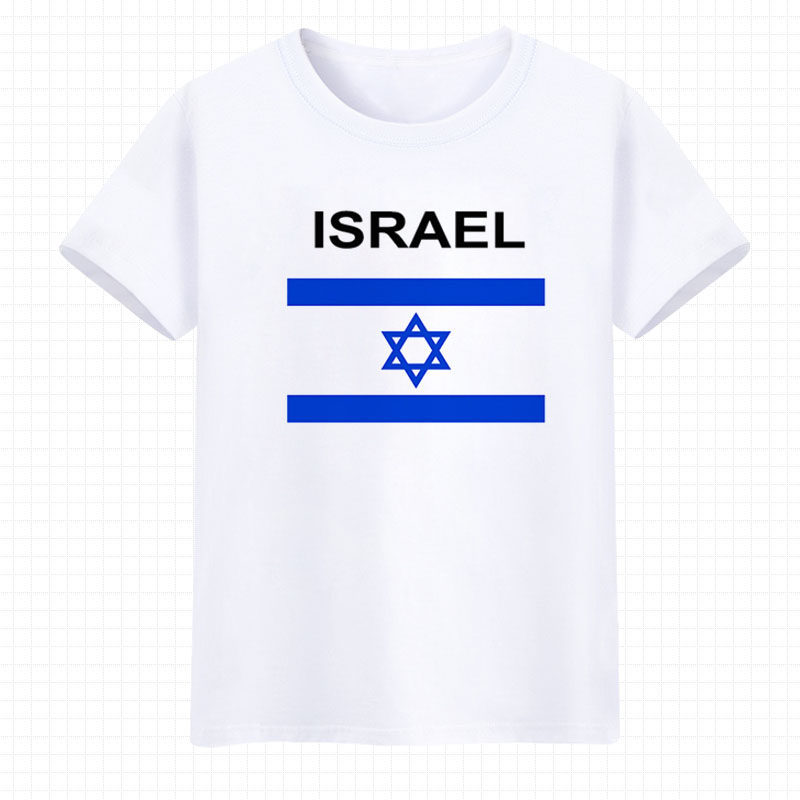 ZARB'SIsrael Bóng Đá Israel Áo Thun Cotton Nguyên Chất Tay Ngắn Quốc Gia Nam Thể Thao Thường Ngày 32