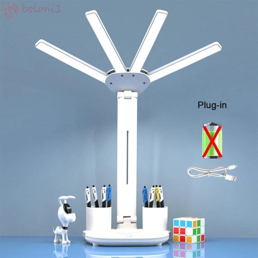 [COD] Đèn bàn LED, 4 đầu 3 màu Đèn để bàn Penholder, Kính râm cảm ứng đa chức năng Bảo vệ mắt Đèn đọ
