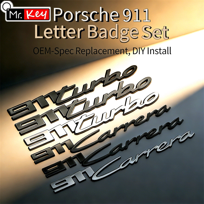 [Mr.Key] 3D Logo ABS Chữ Biểu Tượng Phía Sau Đuôi Thân Xe Đề Can Huy Hiệu Miếng Dán Cho Porsche 911 