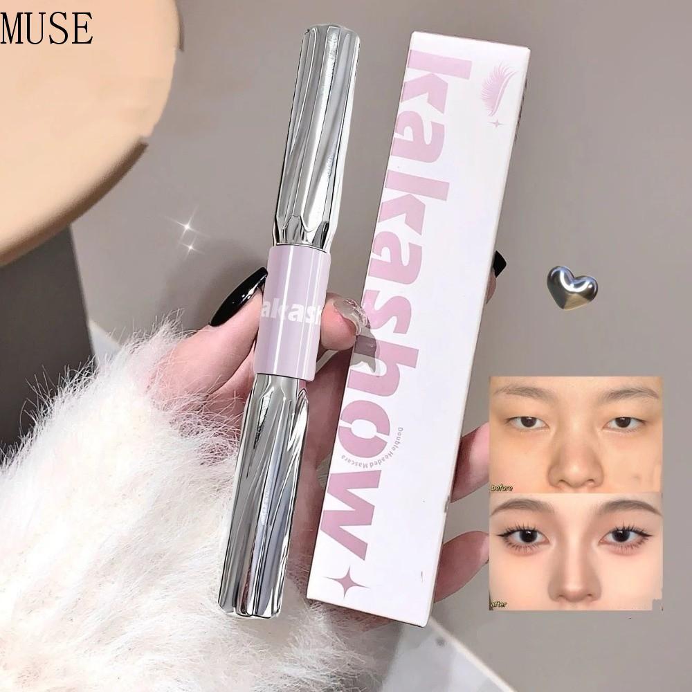 MUSE Mascara hai đầu, Mascara uốn 3D chống thấm nước kéo dài mi, Sản phẩm làm đẹp Nối mi dài Mascara
