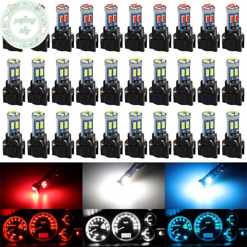 PUSKY 10 Chiếc Bóng Đèn LED T5 Siêu Sáng 7 SMD Nhạc Cụ Speedo Đo Cụm 37 73 74 79 17 57 Bóng Đèn LED.