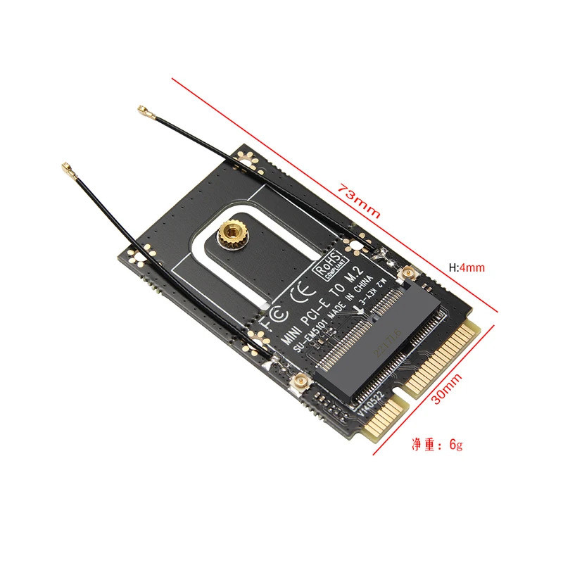 1 Bộ Chuyển Đổi M.2 NGFF Sang Mini PCI-E (PCIe + USB) Cho M.2 Wifi Bluetooth Không Dây Thẻ Wlan Inte