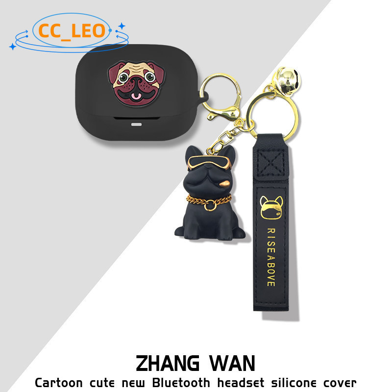 for EarFun Air Pro 4+ Case EarFun Air Pro 4 Plus Soft Case Cute Hamburger Pendant Cartoon Bulldog Di