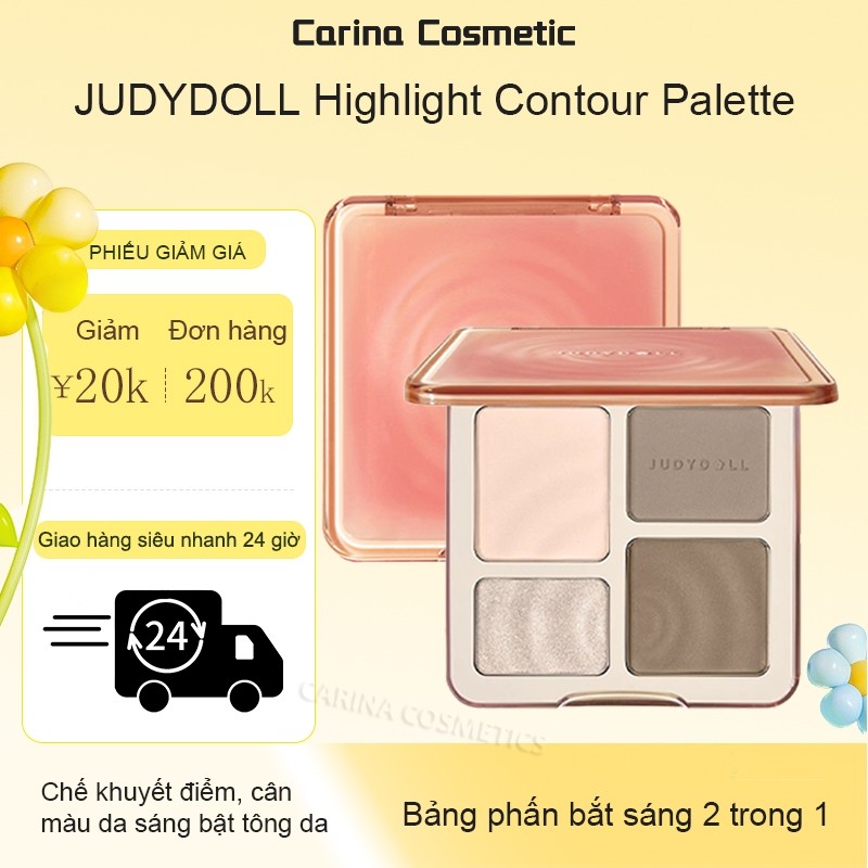 JUDY.DOLL Highlight & Contour 4 Ô – Tự Nhiên, Tạo Khối & Nhấn Sáng