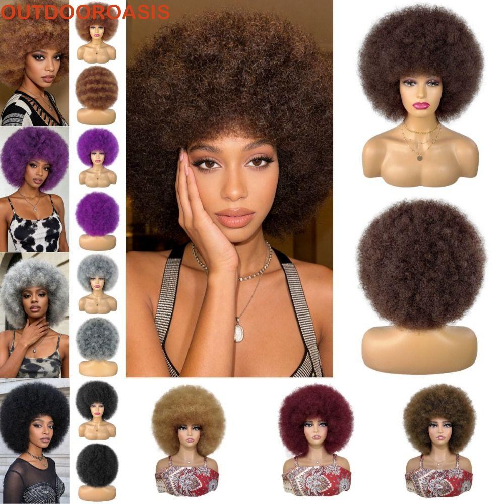 Tóc giả afro hippie style, ngắn nhìn tự nhiên, phù hợp cho Halloween