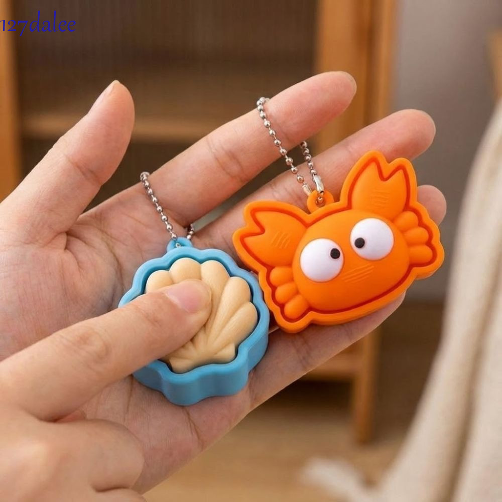 Móc khóa DALEE Rùa Clicker, Móc khóa in 3D động vật nhỏ dễ thương, Vỏ nhựa di động Cơ chế Clicker Nú