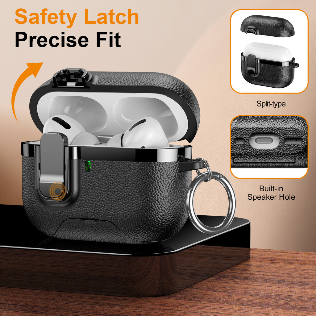 Vỏ MANGO Tương Thích Cho AirPods 4 Pro 3 2 Vỏ Gen 4 4th Gen4 Khóa An Toàn Họa Tiết Da Chống Sốc