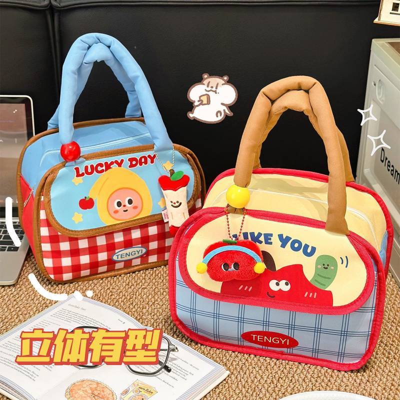 Cartoon Lunch Box Bag Large Capacity Heat and Cold Insulation Aluminum Film Picnic Bag Office Worker