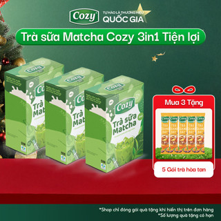  COMBO 3 Trà Sữa Matcha Cozy Hòa Tan 3IN1  3 hộp x 10 gói x 17gr  Hương Vị Ngọt Thơm Không Lo Tăng Cân 