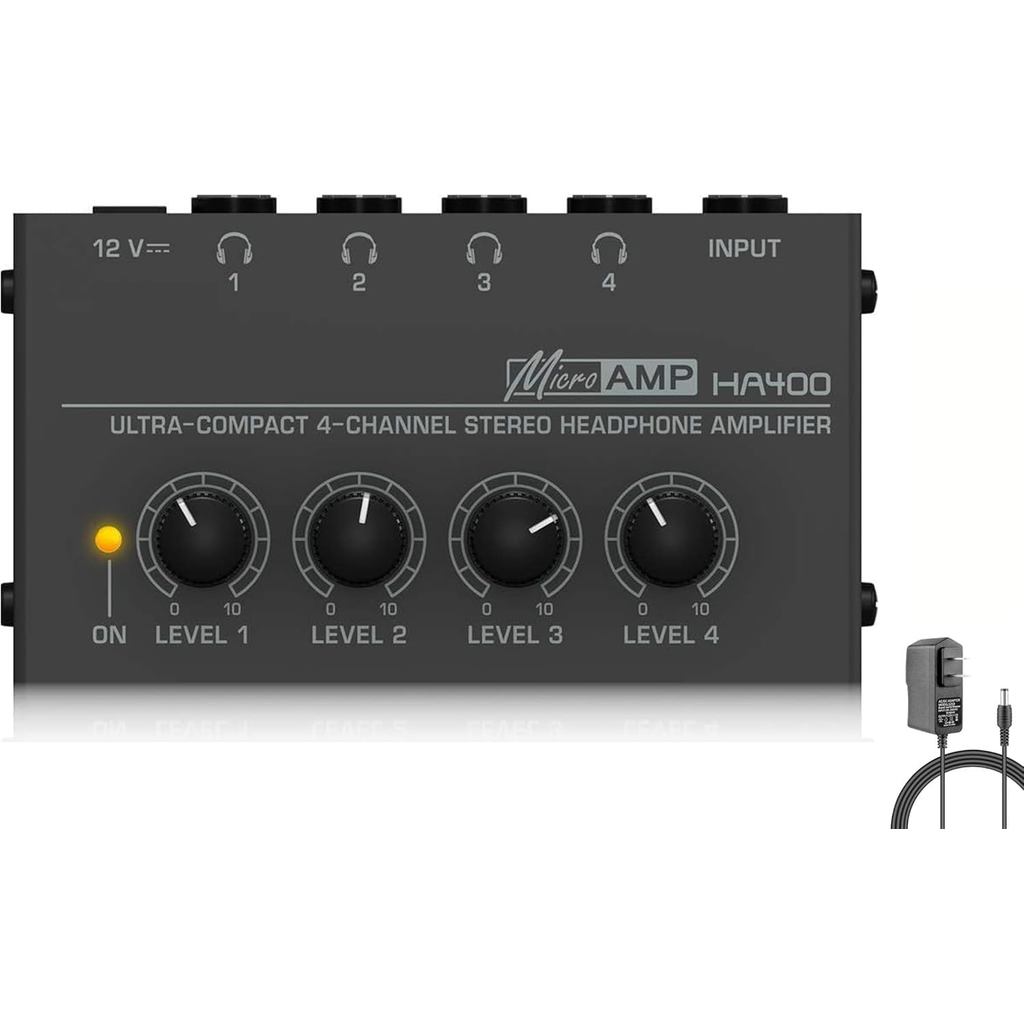 Bộ khuếch đại tai nghe, Bộ khuếch đại âm thanh nổi kim loại 4 kênh HA400, Bộ chia tai nghe Mini với 