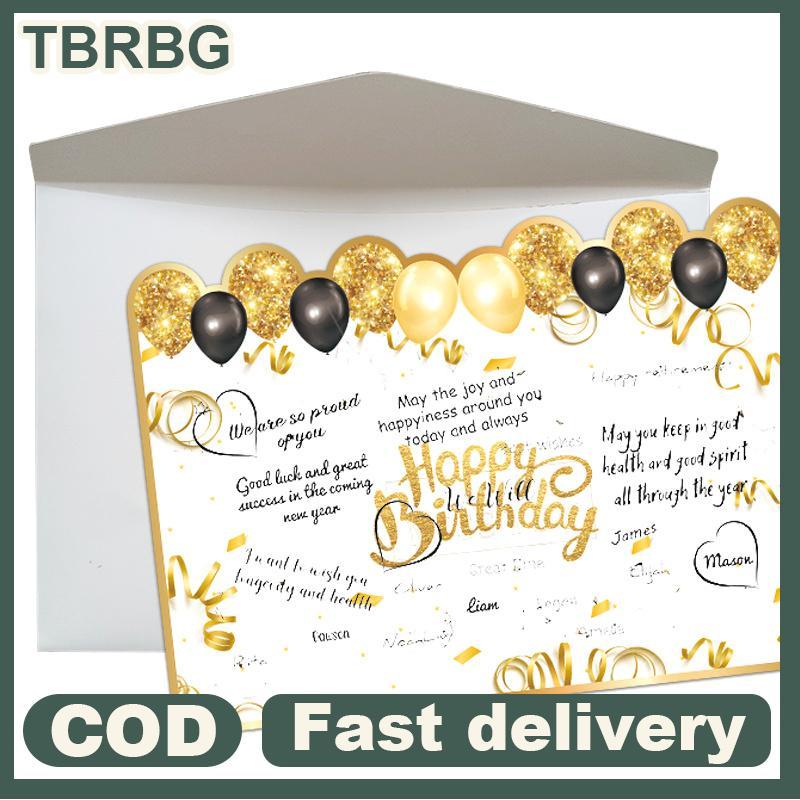 Null New Happy Birthday Gold Giant Birthday Guestbook Messagememorative Card null