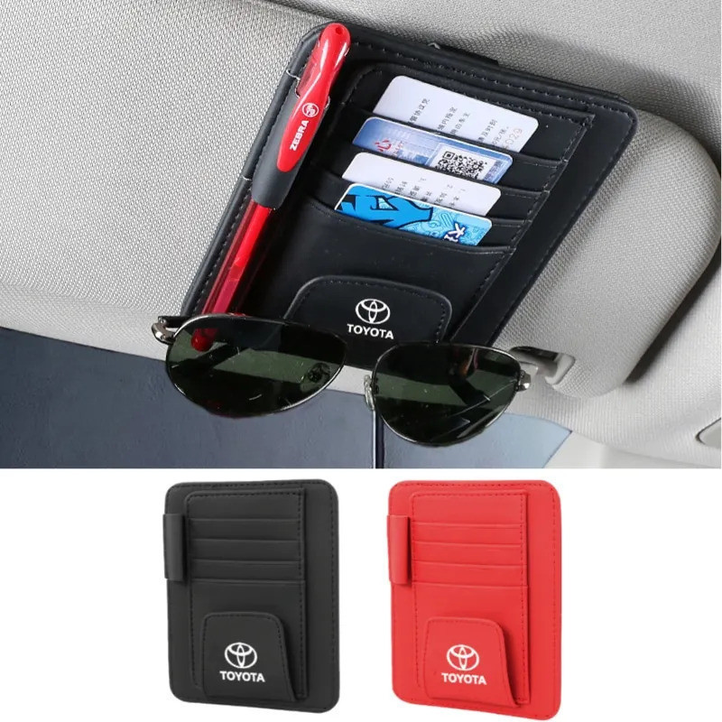 Xe Tổ Chức Tấm Che Nắng Kính Kẹp Túi Đựng Thẻ Cho Xe Toyota Supra Camry Hiace Avalon Corolla Crown P