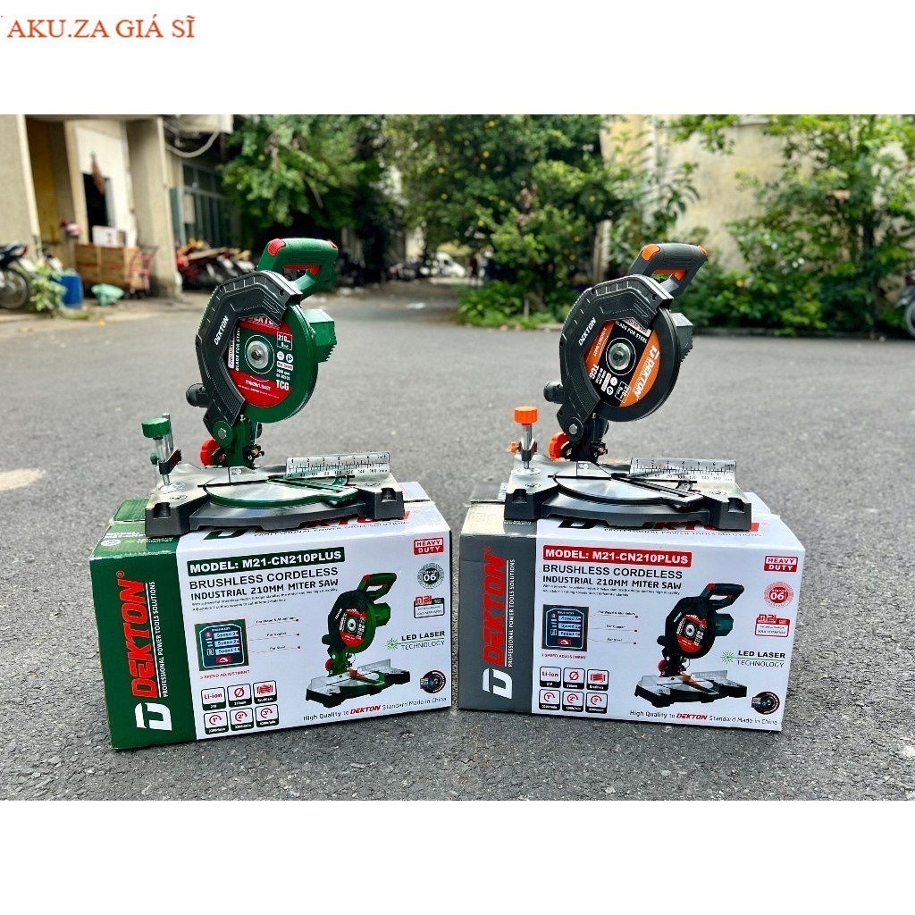 Máy Cắt Đa Năng 210mm dùng Pin 21V Dekton M21-CN210PLUS , cắt nghiêng 45°,  3 tốc độ akuza giá si