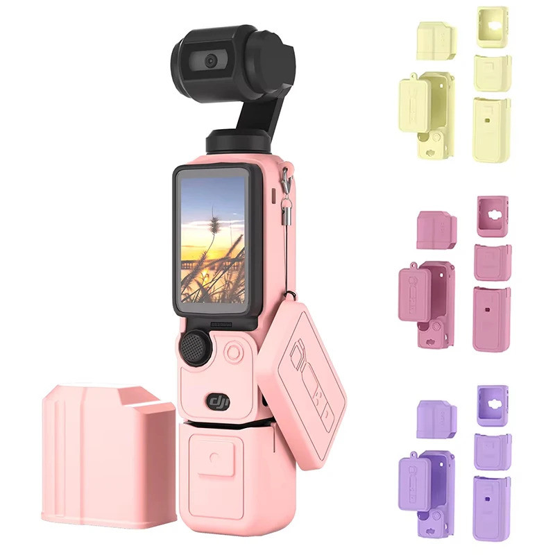 Ốp Lưng Máy Ảnh Cho DJI OSMO Pocket 3 Vỏ Bảo Vệ Silicon Chống Trầy Xước Tay Cầm Nắp Ống Kính Vỏ Bảo Vệ Phụ Kiện