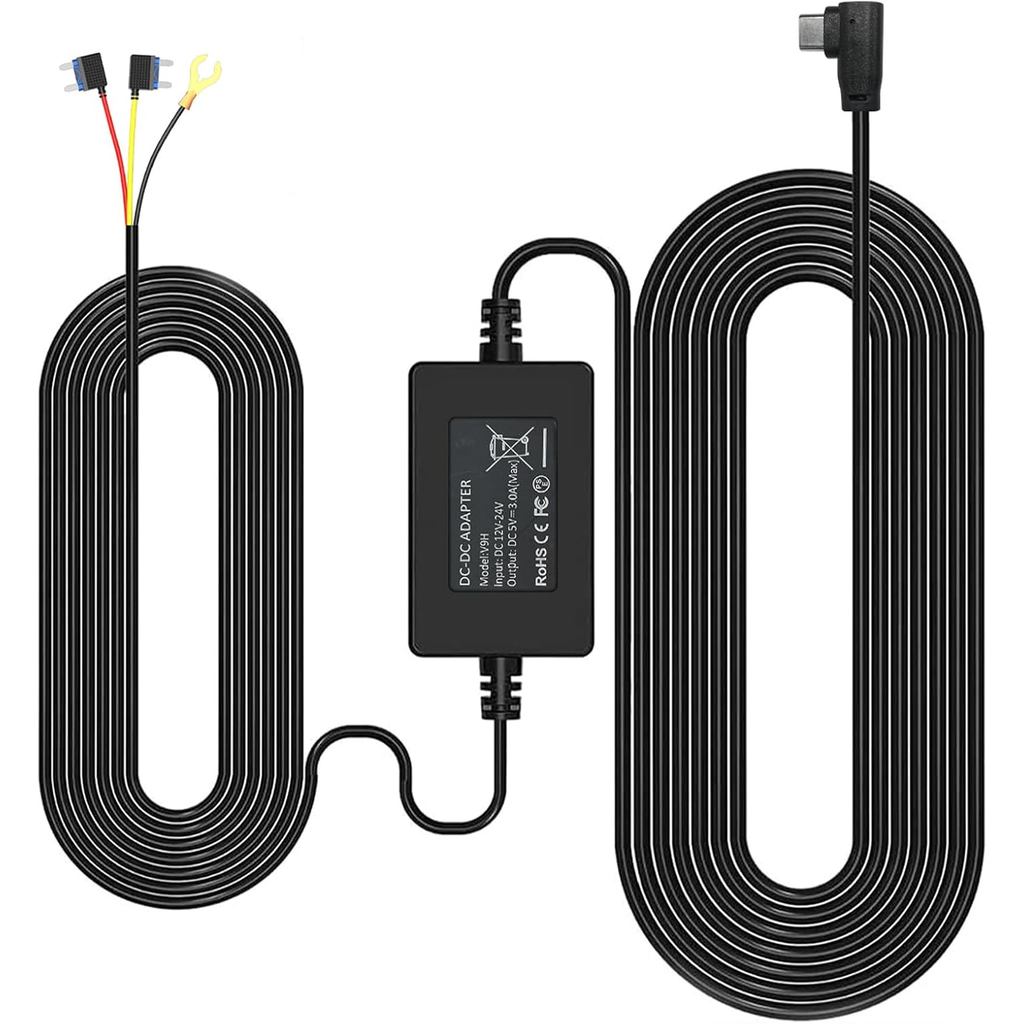 REDTIGER F7N Dash Cam Hardwire Kit, Bộ dây cứng cổng USB C 21,3ft cho Dashcam, Chuyển đổi 12V-24V sa