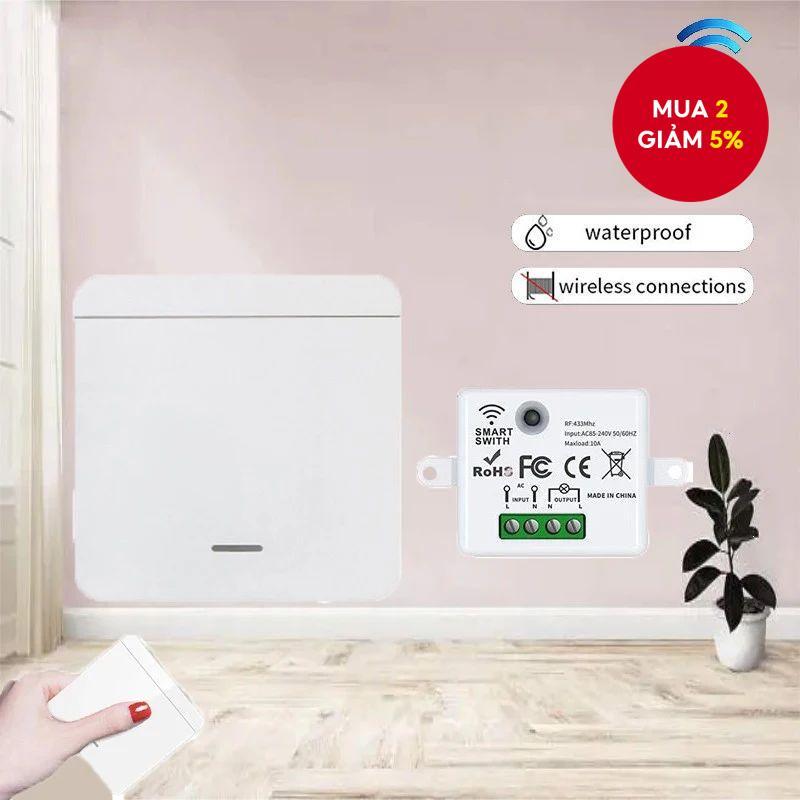 Bộ thu RF433, Nút điều khiển từ xa mini 433Mhz, Công tắc phát tường 1/2/3Gang, Đèn LED, Quạt, Thông 