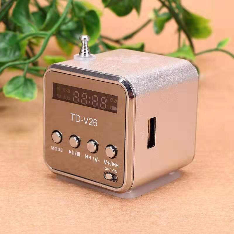Loa Card TD-V26 Radio U Disk Di Động Mini Stereo Walkman mp3 Loa Siêu Trầm Điện Thoại Di Động / 1226
