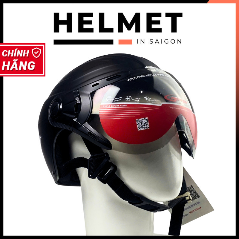 [PHÂN PHỐI CHÍNH THỨC] Mũ bảo hiểm 1/2 đầu GRS A860 có kính - MBH nửa đầu size lớn chuẩn an toàn, ch