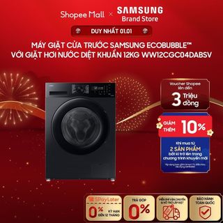   MIỄN PHÍ VẬN CHUYỂN  Máy giặt cửa trước Samsung EcobubbleTM với Giặt hơi nước diệt khuẩn 12kg WW12CGC04DABSV 