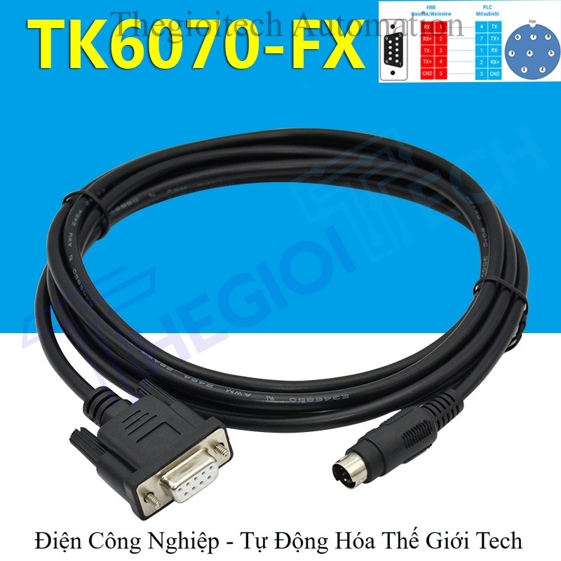 Dây Cáp kết nối màn hình HMI Weintek MT/TK IH/IP/IK/IQ truyền thông với PLC Mitsubishi FX MT8072IP-F