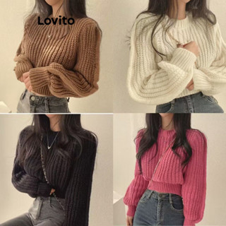  Lovito Áo len thông thường Áo len cơ bản trơn dành cho nữ LNA40014 