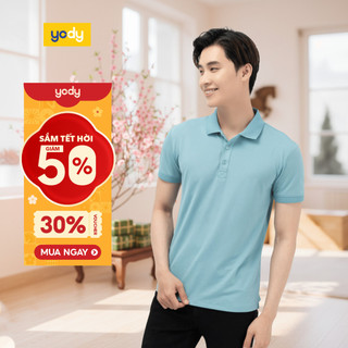 🌸SALE TẾT🌸  Áo polo nam YODY chất vải coolmax bo dệt nổi phù hợp công sở dịp tết APM5179 MCPO25A166 