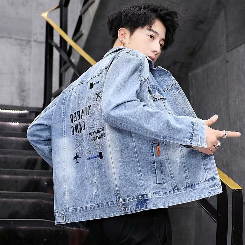 Ao Khoac Denim Be Trai Slim-Fit, Phong Cách Han Quoc, Hop Thi Truong Mua Thu