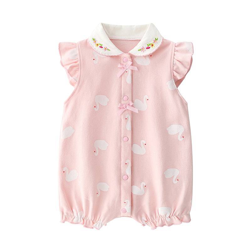 Baby Summer Wear Cotton Clothes Baby Bodysuit Baby Girl Princess Summer Jumpsuit m0N2