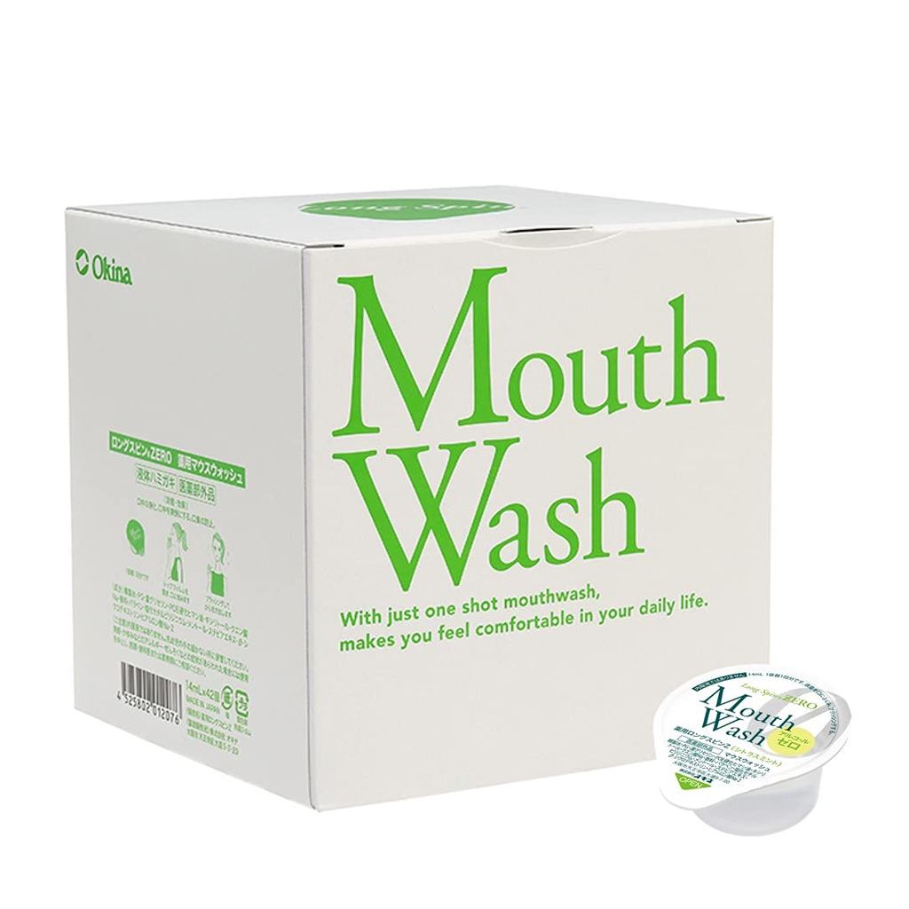 Okina Medicinal Mouthwash Long Spin - Japan Made, Portable Individually Wrapped Pack of 42 (ZERO/Cit