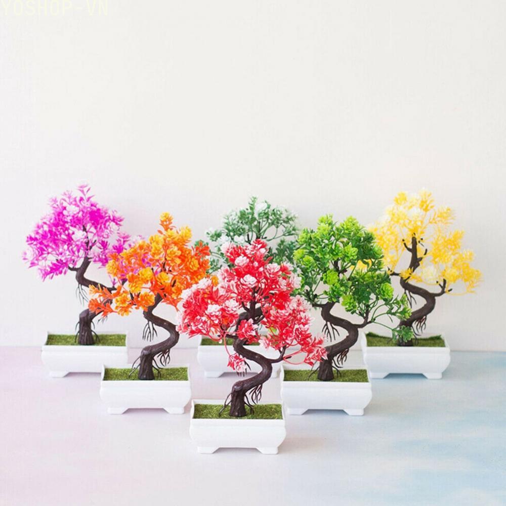 [Ysp]Exquisite Plastic Bonsai Artificial Plant Tree Office Table Decoration