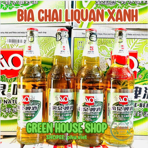 SỈ: 1 Thùng 2 Chai 500ml Bia LIQUAN Xanh Trung Quốc