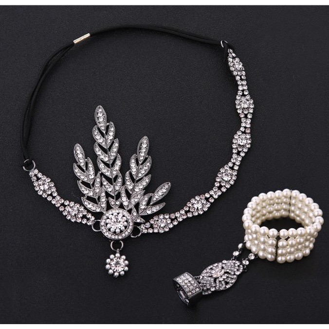 Gatesby Cùng Phong Cách 20th Century 20 's Zivier Headband Roaring 20 's Phụ Kiện Mũ Cưới Phụ Kiện T