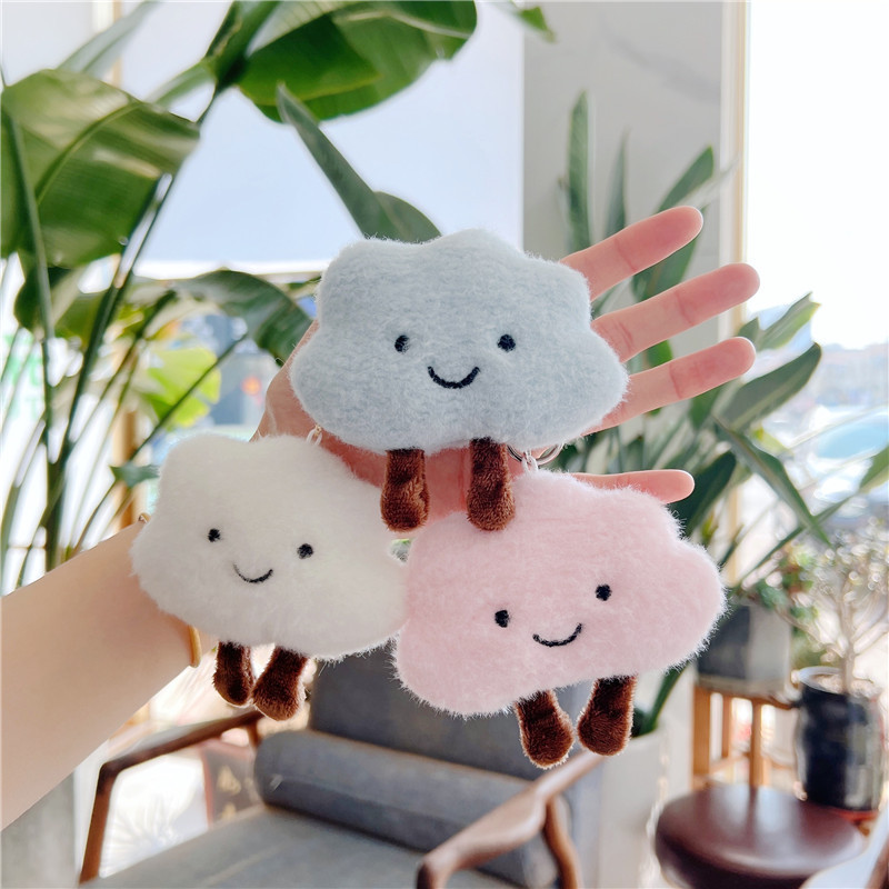 Sáng Tạo Dễ Thương Mây Trắng Thổ Cẩm Nhiều Màu Sắc Đám Mây Mặt Dây Chuyền Hoạt Hình Đám Mây Kẹp Tóc 