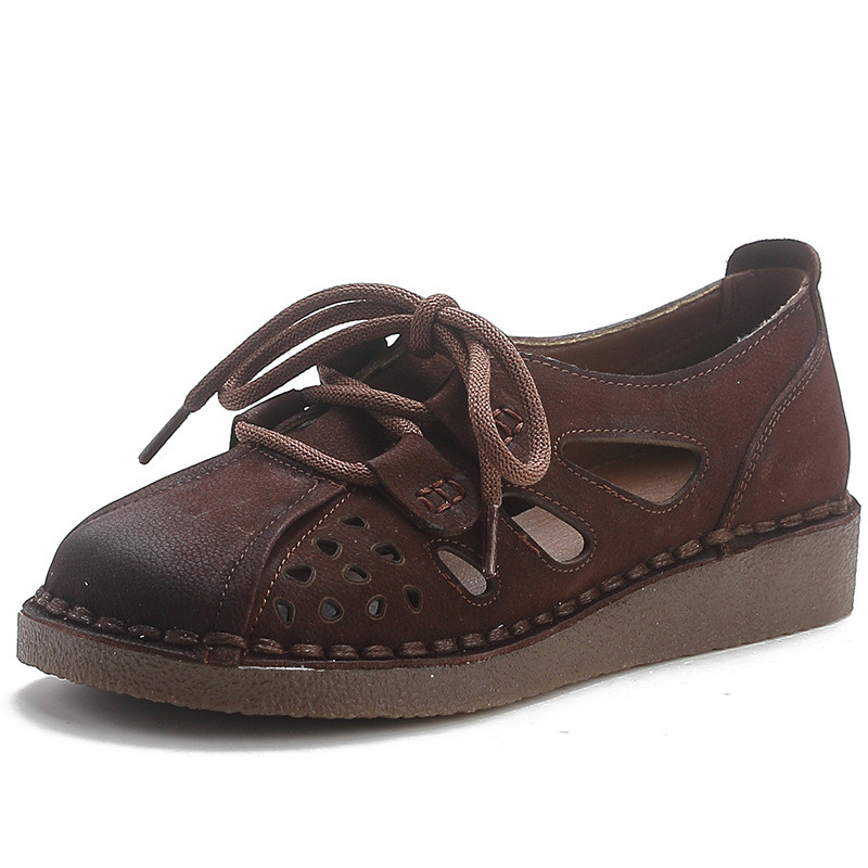 Giày Moccasin Da Thật Đế Bằng Nữ