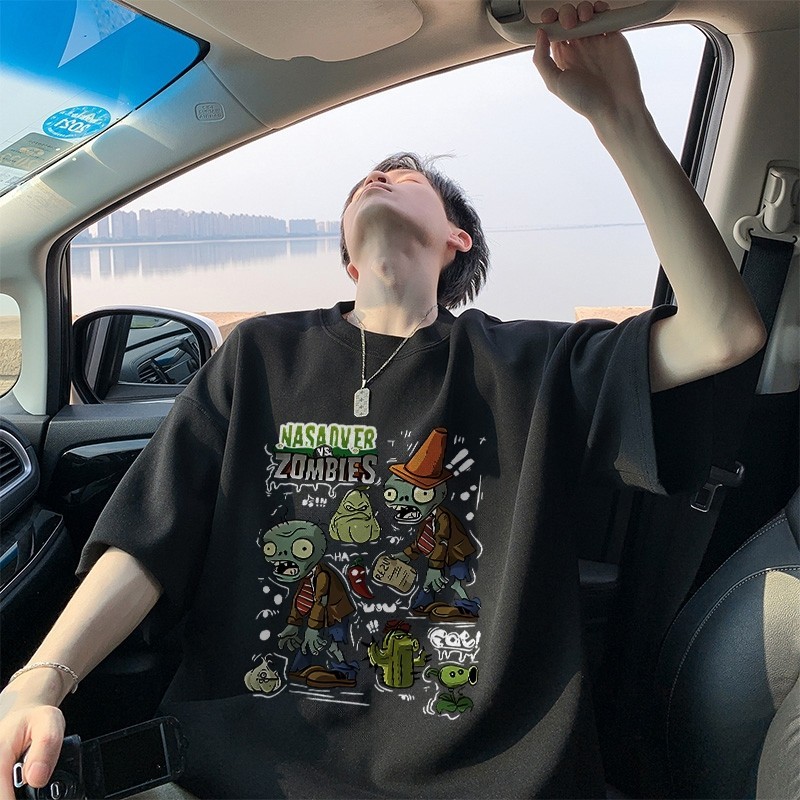 NóngÁo thun trò chơi Plants vs Zombies Cotton Size S-5XL dành cho nam và nữ