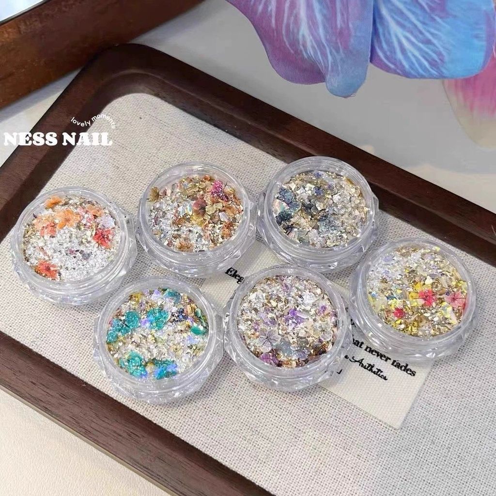 Làm Móng Tay Secret Land Garden Opal Powder Dreamy Nhiều Màu Sắc Cổ Tích Mây Thổ Cẩm Hoa Khô Lấp Lán