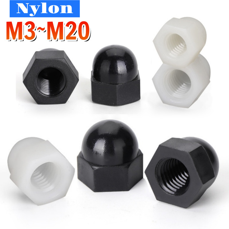 Mũ Nylon Hạt Acorn Cap Nut Dome Cap Head Nuts Đen / Trắng Nhựa Cách Nhiệt Trang Trí Bao Hình Bán Ngu