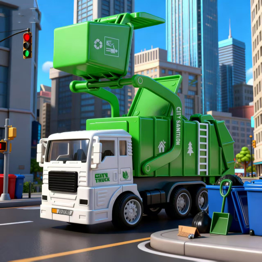 Vệ Sinh Đô Thị Rác Xe Tải Đổ Rác Bộ Phân Loại Rác Đồ Chơi Trẻ Em Xe Kỹ Thuật Quán Tính Xe Tải Bé Tra