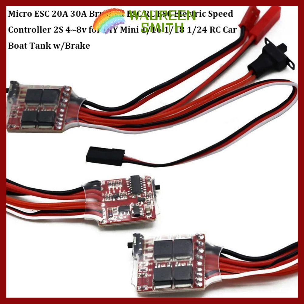 Bộ điều khiển tốc độ điện WAUREENSMITH, 2S 4 ~ 8v 10A / 15A / 20A / 30A Micro ESC 20A 30A Bàn chải, 