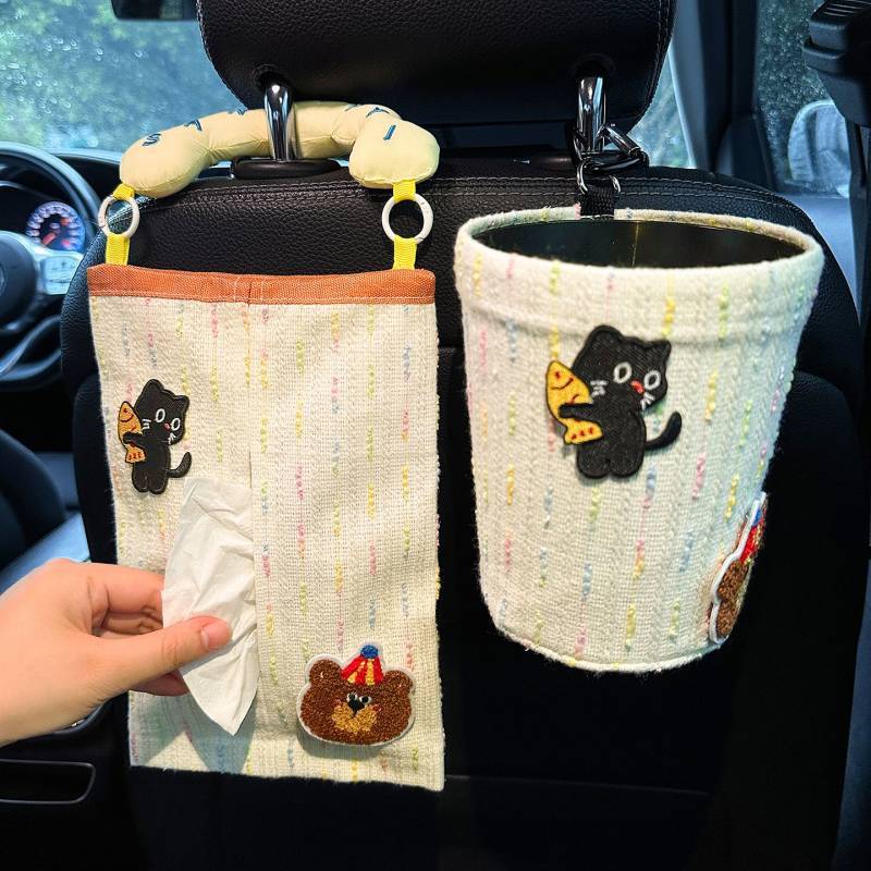 New Car Tissue Bag Hanging Bag Cute Tissue Box for Car Car Seat Tissue Bag Hanging Tissue Box qIXO