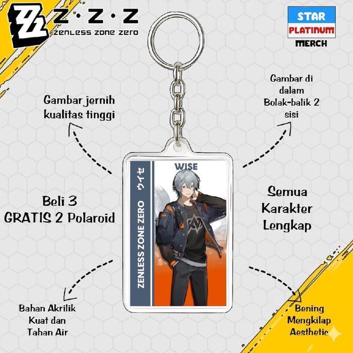 Gantungan Kunci Zenless Zone Zero - Keychain Zenless Zone Zero - Ganci Anime Game - Gantungan Kunci 