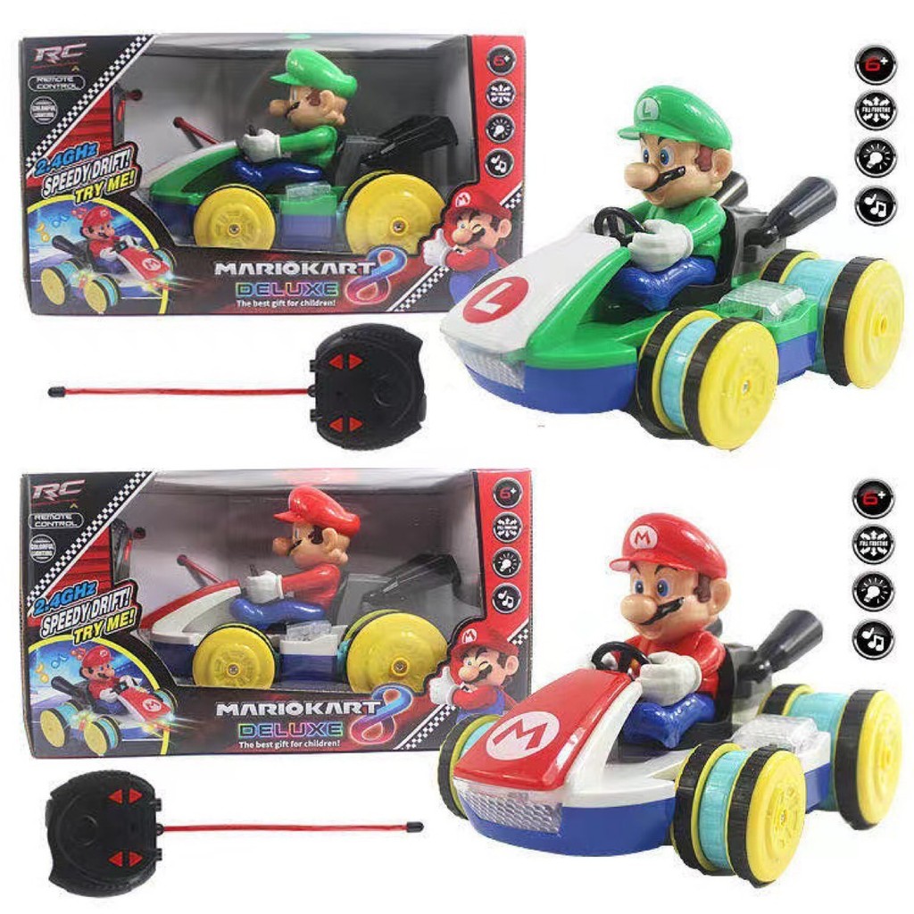 Điều Khiển Từ Xa Mario Đồ Chơi Xe Trẻ Em Âm Nhạc Chiếu Sáng Đóng Thế Xe Mario Kart Đồ Chơi Xe Hơi