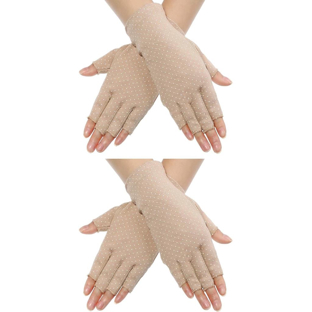 Maxdot Sun Gloves for Women UV Protection Fingerless Non Slip Sunscreen Driving Gloves for Summer Ou