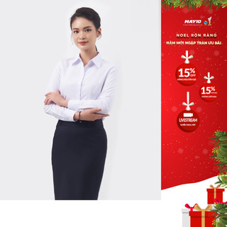   không ly trước  Áo sơ mi nữ trắng May 10 màu AT049 
