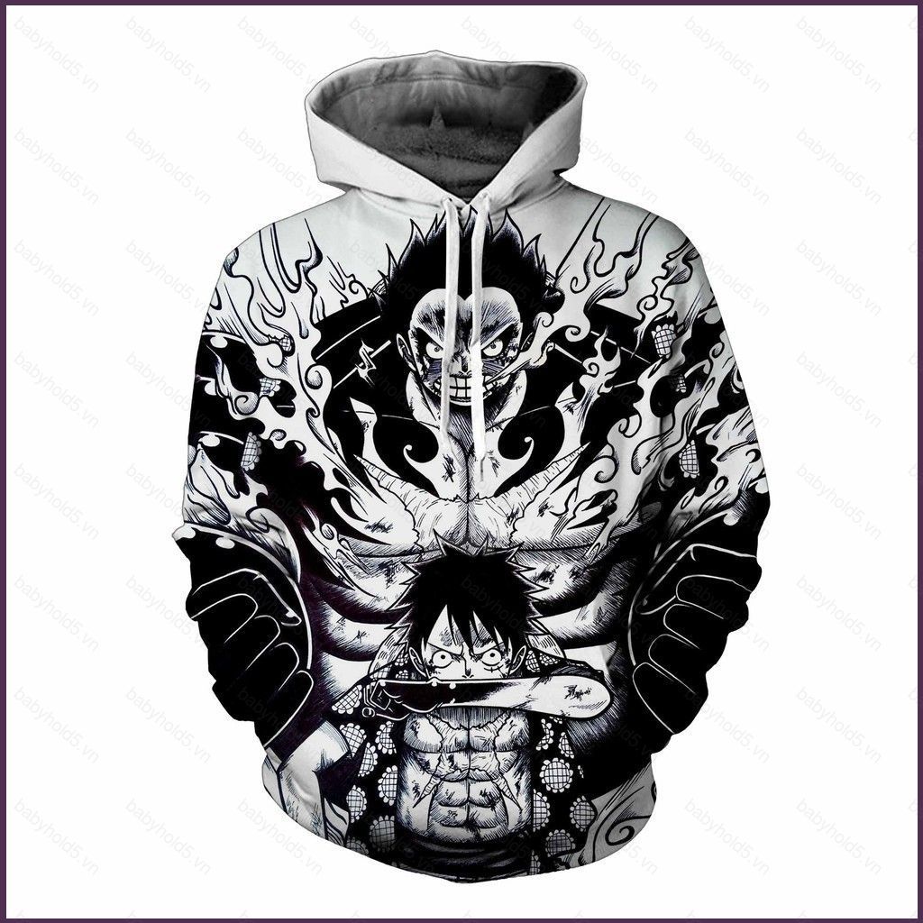 BH5 Trang phục cosplay One Piece - Hoodie và áo khoác chui đầu cho nhân vật Luffy và Doflamingo