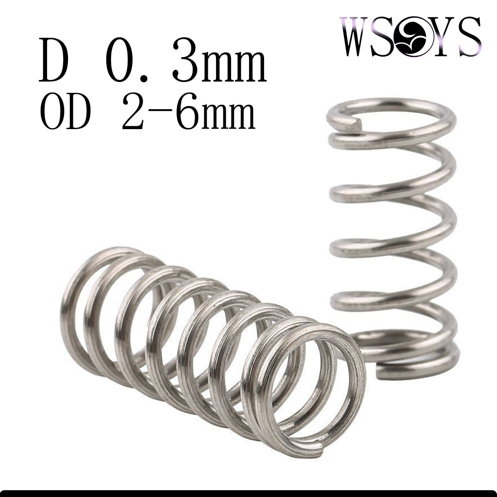 SUS304 lò xo nén INOX 304 d0.3mm*OD2-6mm[WSYS-MB-TC]