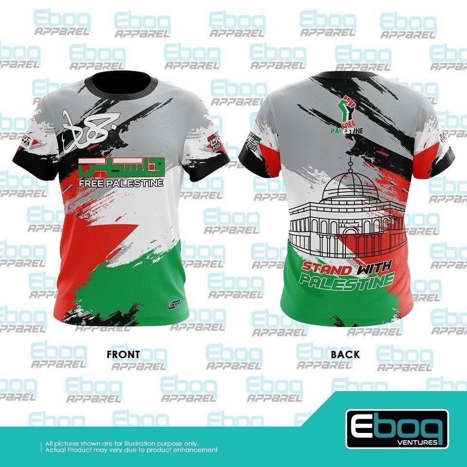 Áo thun thời trang Gaza Palestine 13 JIHAD Eboq Thăng hoa / Baju Free Palestine Microfiber Plus Size