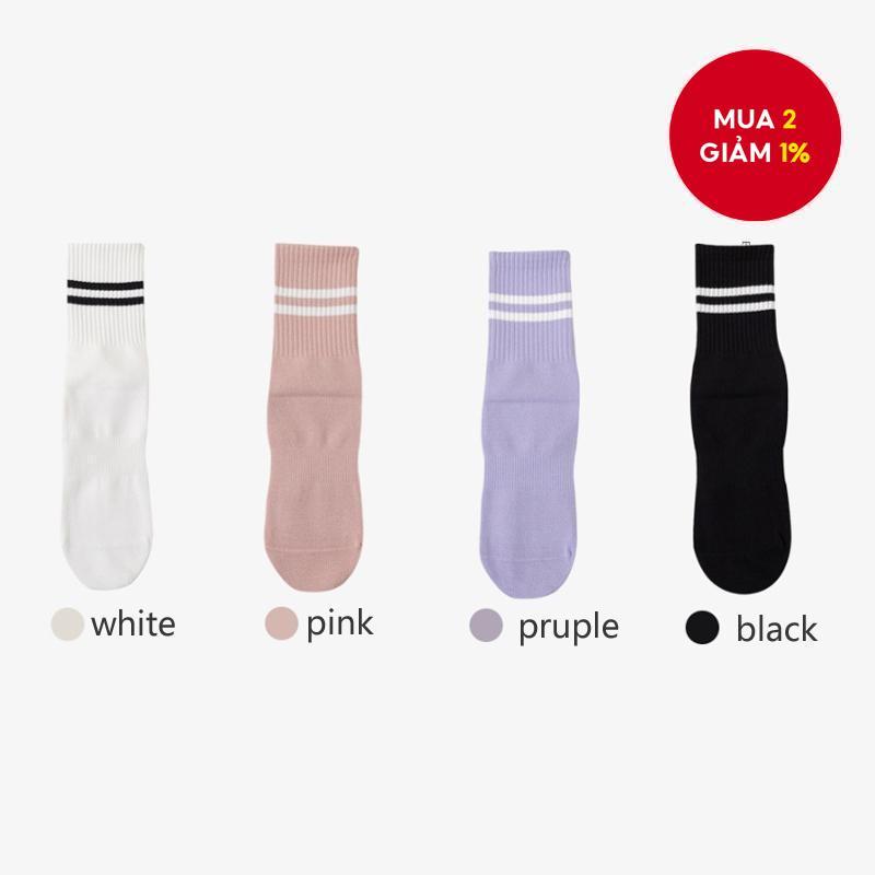 Sock Yoga Chống Trượt Chuyên Nghiệp Mới Cho Nữ - Tất Tập Trung Thoáng Khí Có Kẻ Giữa Bắp Chân Dùng C