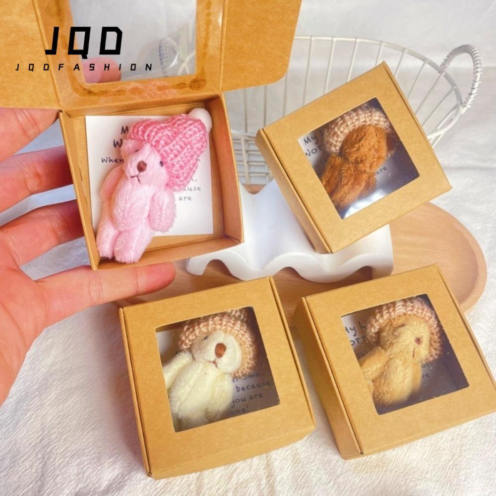 Quà tặng hộp gấu bông mini JQD, Quà tặng gấu bông sang trọng cỡ nhỏ, trong hộp Động vật nhồi bông dễ