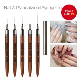  Bộ 5 cây cọ kẻ móng tay bằng gỗ đàn hương tạo đường kẻ vẽ sọc vẽ hoa kích thước 6 9 12 15 18mm 